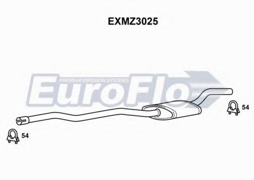 EuroFlo EXMZ3025 Средний глушитель выхлопных газов для MERCEDESBENZ (Мерседес бенц) EuroFlo EXMZ3025 Средний глушитель выхлопных газов для MERCEDESBENZ (Мерседес бенц)