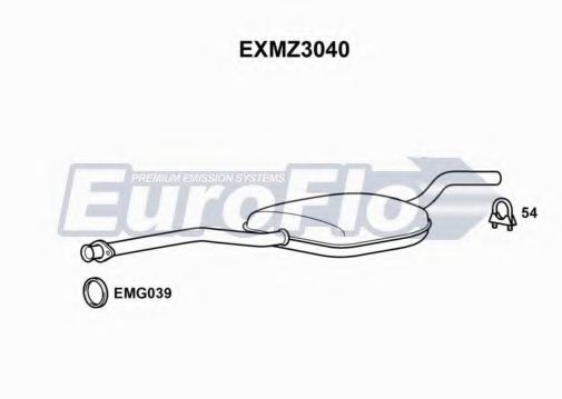 EuroFlo EXMZ3040 Средний глушитель выхлопных газов для MERCEDESBENZ (Мерседес бенц) EuroFlo EXMZ3040 Средний глушитель выхлопных газов для MERCEDESBENZ (Мерседес бенц)