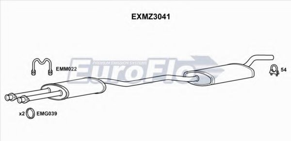 EuroFlo EXMZ3041 Средний глушитель выхлопных газов для MERCEDESBENZ (Мерседес бенц) EuroFlo EXMZ3041 Средний глушитель выхлопных газов для MERCEDESBENZ (Мерседес бенц)