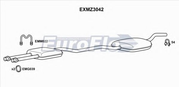 EuroFlo EXMZ3042 Средний глушитель выхлопных газов для MERCEDESBENZ (Мерседес бенц) EuroFlo EXMZ3042 Средний глушитель выхлопных газов для MERCEDESBENZ (Мерседес бенц)