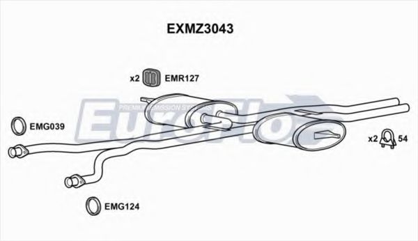EuroFlo EXMZ3043 Средний глушитель выхлопных газов для MERCEDESBENZ (Мерседес бенц) EuroFlo EXMZ3043 Средний глушитель выхлопных газов для MERCEDESBENZ (Мерседес бенц)