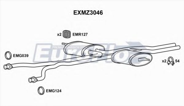 EuroFlo EXMZ3046 Средний глушитель выхлопных газов для MERCEDESBENZ (Мерседес бенц) EuroFlo EXMZ3046 Средний глушитель выхлопных газов для MERCEDESBENZ (Мерседес бенц)