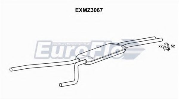 EuroFlo EXMZ3067 Средний глушитель выхлопных газов для MERCEDESBENZ (Мерседес бенц) EuroFlo EXMZ3067 Средний глушитель выхлопных газов для MERCEDESBENZ (Мерседес бенц)