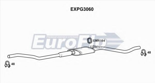 EuroFlo EXPG3060 Средний глушитель выхлопных газов для PEUGEOT 305 II (Пежо 305 2) EuroFlo EXPG3060 Средний глушитель выхлопных газов для PEUGEOT 305 II (Пежо 305 2)