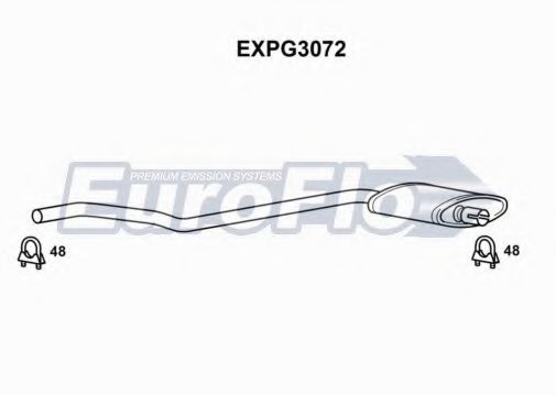 EuroFlo EXPG3072 Средний глушитель выхлопных газов для PEUGEOT 305 II (Пежо 305 2) EuroFlo EXPG3072 Средний глушитель выхлопных газов для PEUGEOT 305 II (Пежо 305 2)