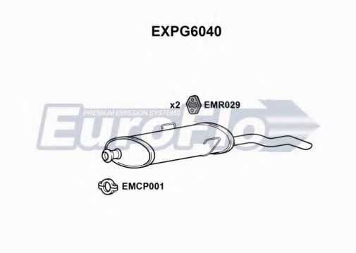 EuroFlo EXPG6040 Глушитель выхлопных газов конечный для PEUGEOT 309 II (Пежо 309 2) EuroFlo EXPG6040 Глушитель выхлопных газов конечный для PEUGEOT 309 II (Пежо 309 2)