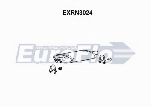 EuroFlo EXRN3024 Средний глушитель выхлопных газов для RENAULT TRAFIC (Рено Трафик) EuroFlo EXRN3024 Средний глушитель выхлопных газов для RENAULT TRAFIC (Рено Трафик)