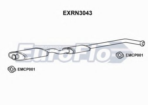 EuroFlo EXRN3043 Средний глушитель выхлопных газов для RENAULT CLIO I (Рено Cлио и) EuroFlo EXRN3043 Средний глушитель выхлопных газов для RENAULT CLIO I (Рено Cлио и)