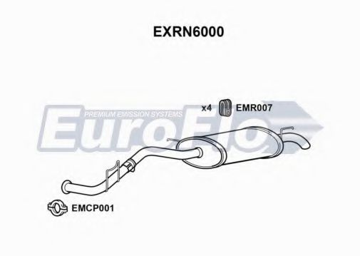 EuroFlo EXRN6000 Глушитель выхлопных газов конечный для RENAULT LUTECIA I (Рено Лутэcиа и) EuroFlo EXRN6000 Глушитель выхлопных газов конечный для RENAULT LUTECIA I (Рено Лутэcиа и)