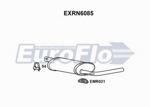 EuroFlo EXRN6085 Глушитель выхлопных газов конечный для RENAULT TRAFIC (Рено Трафик) EuroFlo EXRN6085 Глушитель выхлопных газов конечный для RENAULT TRAFIC (Рено Трафик)
