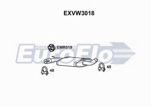 EuroFlo EXVW3018 Средний глушитель выхлопных газов для VOLKSWAGEN JETTA II (Фольксваген Жэтта 2) EuroFlo EXVW3018 Средний глушитель выхлопных газов для VOLKSWAGEN JETTA II (Фольксваген Жэтта 2)