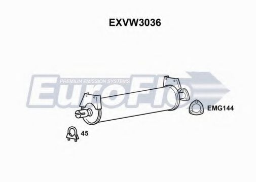 EuroFlo EXVW3036 Средний глушитель выхлопных газов для VOLKSWAGEN T3 CARAVELLE (Фольксваген Т3 cараvэллэ) EuroFlo EXVW3036 Средний глушитель выхлопных газов для VOLKSWAGEN T3 CARAVELLE (Фольксваген Т3 cараvэллэ)