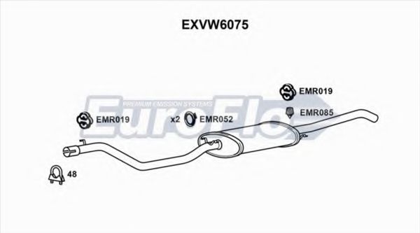 EuroFlo EXVW6075 Глушитель выхлопных газов конечный для VOLKSWAGEN JETTA II (Фольксваген Жэтта 2) EuroFlo EXVW6075 Глушитель выхлопных газов конечный для VOLKSWAGEN JETTA II (Фольксваген Жэтта 2)