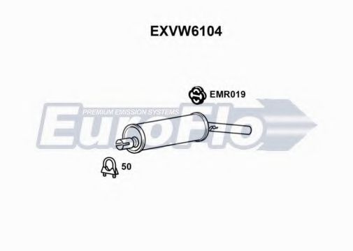 EuroFlo EXVW6104 Глушитель выхлопных газов конечный для VOLKSWAGEN SCIROCCO (Фольксваген Сcироccо) EuroFlo EXVW6104 Глушитель выхлопных газов конечный для VOLKSWAGEN SCIROCCO (Фольксваген Сcироccо)
