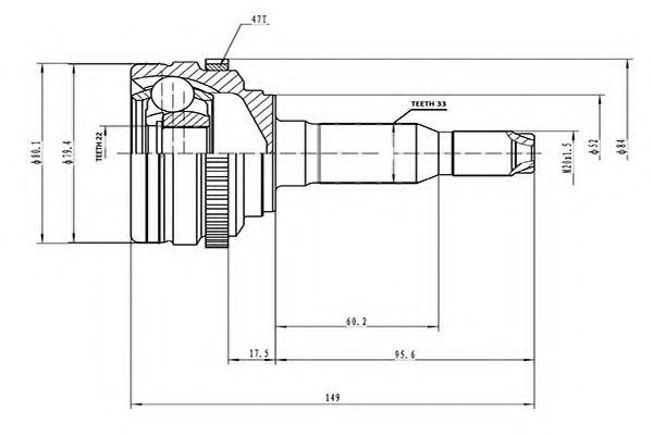 AYWIPARTS AW1510040A Шарнирный комплект, приводной вал для CHEVROLET (Шевроле) AYWIPARTS AW1510040A Шарнирный комплект, приводной вал для CHEVROLET (Шевроле)