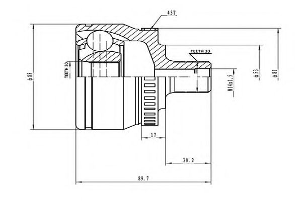 AYWIPARTS AW1510101A Шарнирный комплект, приводной вал для AUDI (Ауди) AYWIPARTS AW1510101A Шарнирный комплект, приводной вал для AUDI (Ауди)