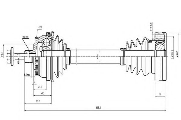 AYWIPARTS AW1530729A Приводной вал 