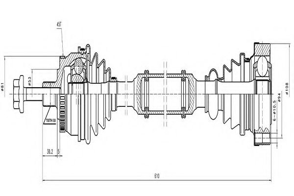 AYWIPARTS AW1530872A Приводной вал 