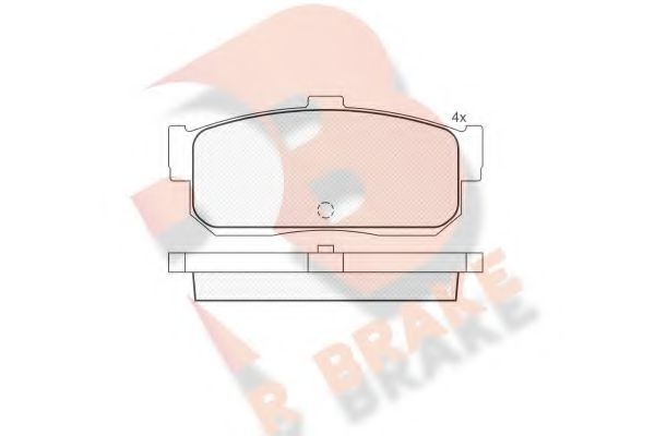 R BRAKE RB0876 Комплект тормозных колодок, дисковый тормоз 