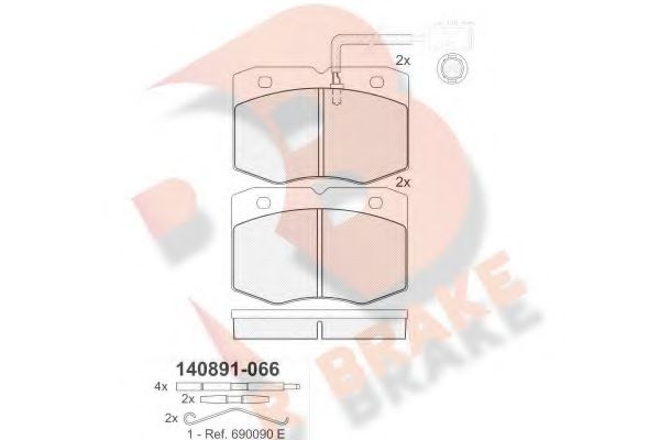 R BRAKE RB0891-066 Комплект тормозных колодок, дисковый тормоз 