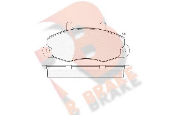 R BRAKE RB0896 Комплект тормозных колодок, дисковый тормоз 
