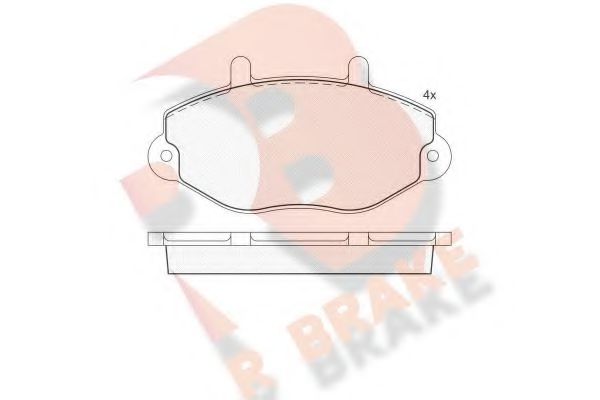 R BRAKE RB0897 Комплект тормозных колодок, дисковый тормоз 