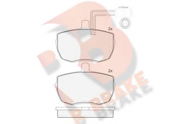 R BRAKE RB0935 Комплект тормозных колодок, дисковый тормоз 