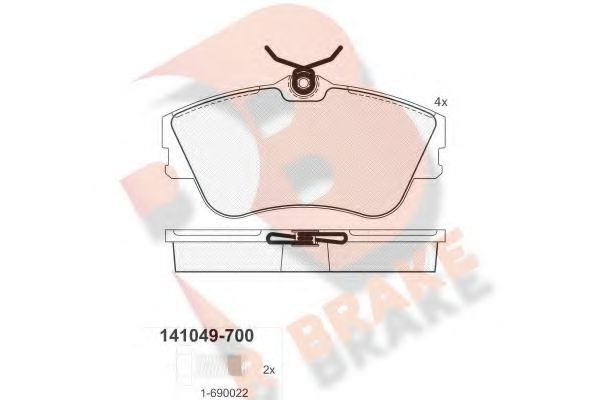 R BRAKE RB1049 Тормозные колодки для VOLKSWAGEN (Фольксваген) R BRAKE RB1049 Тормозные колодки для VOLKSWAGEN (Фольксваген)