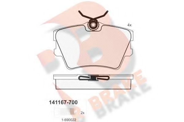 R BRAKE RB1167-700 Тормозные колодки для VOLKSWAGEN (Фольксваген) R BRAKE RB1167-700 Тормозные колодки для VOLKSWAGEN (Фольксваген)