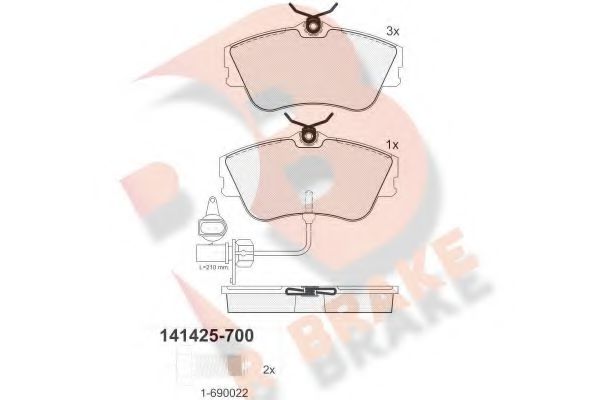 R BRAKE RB1425 Тормозные колодки для VOLKSWAGEN (Фольксваген) R BRAKE RB1425 Тормозные колодки для VOLKSWAGEN (Фольксваген)