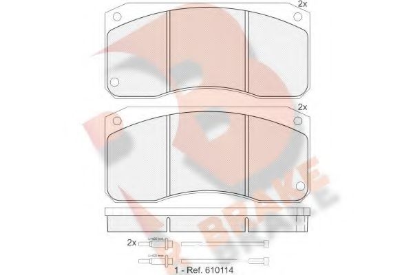 R BRAKE RB0833 Комплект тормозных колодок, дисковый тормоз 