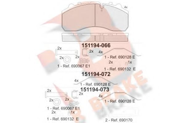 R BRAKE RB1194 Тормозные колодки для NEOPLAN MEGASHUTTLE (Неоплан Мэгашуттлэ) R BRAKE RB1194 Тормозные колодки для NEOPLAN MEGASHUTTLE (Неоплан Мэгашуттлэ)