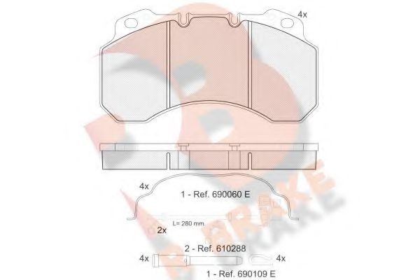 R BRAKE RB1245-119 Тормозные колодки для NISSAN ECO-T (Ниссан Эcо-т) R BRAKE RB1245-119 Тормозные колодки для NISSAN ECO-T (Ниссан Эcо-т)