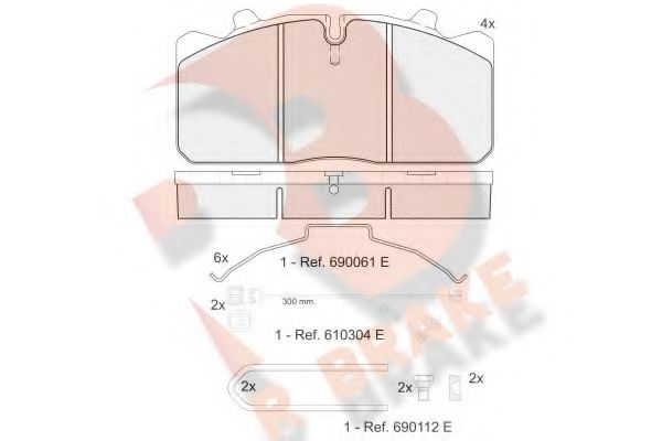 R BRAKE RB1253-122 Тормозные колодки для RENAULT TRUCKS MIDLUM (Рено трак Мидлум) R BRAKE RB1253-122 Тормозные колодки для RENAULT TRUCKS MIDLUM (Рено трак Мидлум)