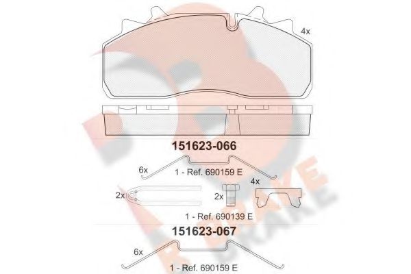 R BRAKE RB1623-066 Тормозные колодки для DAF LF (Даф Лф) R BRAKE RB1623-066 Тормозные колодки для DAF LF (Даф Лф)
