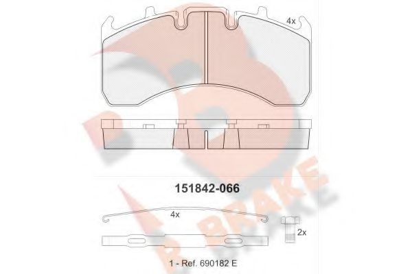 R BRAKE RB1842 Тормозные колодки для VOLVO FE II (Вольво Фэ 2) R BRAKE RB1842 Тормозные колодки для VOLVO FE II (Вольво Фэ 2)