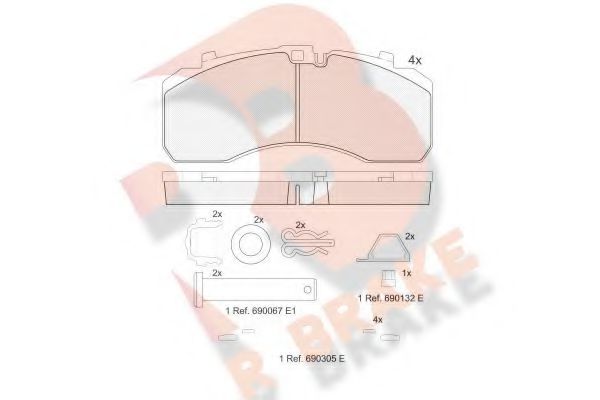 R BRAKE RB2091-066 Тормозные колодки для SCANIA 3 (Сканиа 3) R BRAKE RB2091-066 Тормозные колодки для SCANIA 3 (Сканиа 3)