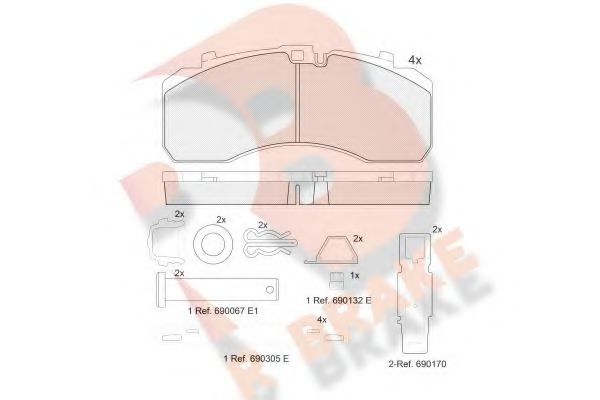 R BRAKE RB2091-073 Тормозные колодки для SCANIA 3 (Сканиа 3) R BRAKE RB2091-073 Тормозные колодки для SCANIA 3 (Сканиа 3)