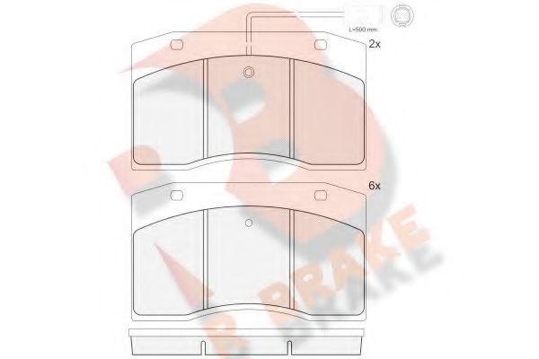 R BRAKE RB0832-203 Комплект тормозных колодок, дисковый тормоз 