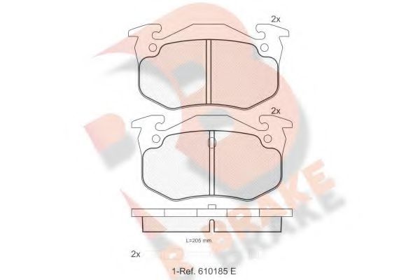 R BRAKE RB0535 Тормозные колодки для PEUGEOT 205 I (Пежо 205 и) R BRAKE RB0535 Тормозные колодки для PEUGEOT 205 I (Пежо 205 и)