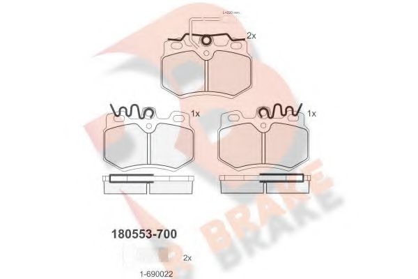 R BRAKE RB0553-700 Тормозные колодки для PEUGEOT 205 I (Пежо 205 и) R BRAKE RB0553-700 Тормозные колодки для PEUGEOT 205 I (Пежо 205 и)