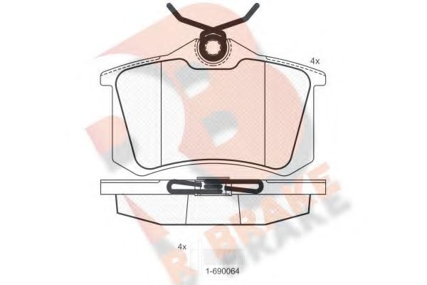 R BRAKE RB0697-703 Тормозные колодки для VOLKSWAGEN (Фольксваген) R BRAKE RB0697-703 Тормозные колодки для VOLKSWAGEN (Фольксваген)