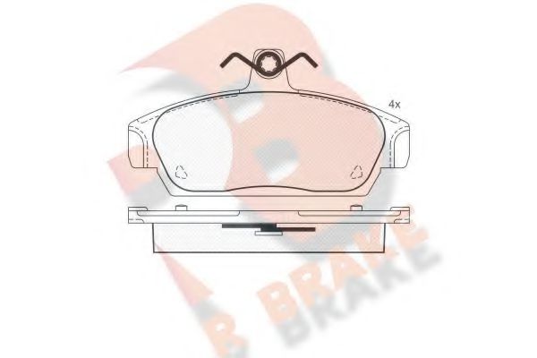 R BRAKE RB0806 Комплект тормозных колодок, дисковый тормоз 