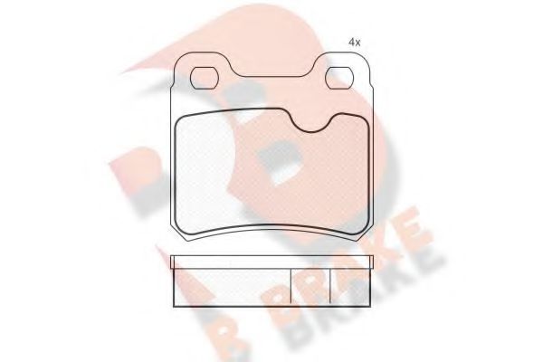 R BRAKE RB0807 Комплект тормозных колодок, дисковый тормоз 