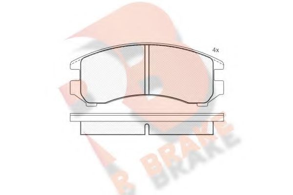 R BRAKE RB0810-204 Комплект тормозных колодок, дисковый тормоз 