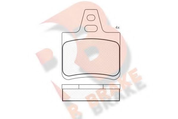 R BRAKE RB0812 Комплект тормозных колодок, дисковый тормоз 