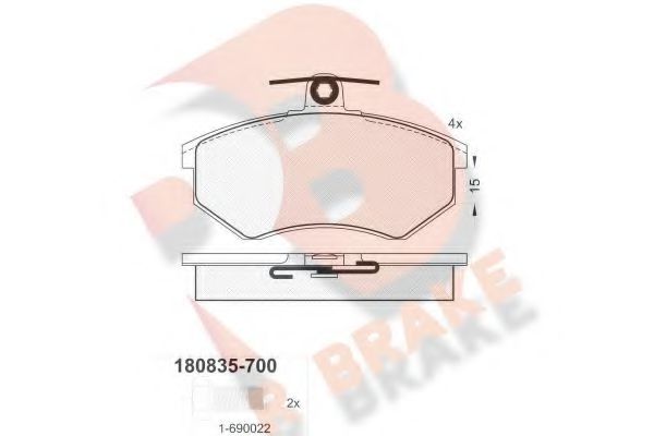 R BRAKE RB0835-700 Тормозные колодки для AUDI 100 (Ауди 100) R BRAKE RB0835-700 Тормозные колодки для AUDI 100 (Ауди 100)