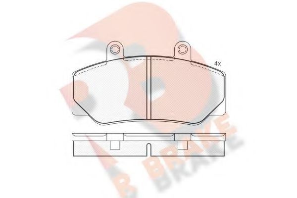 R BRAKE RB0837 Комплект тормозных колодок, дисковый тормоз 