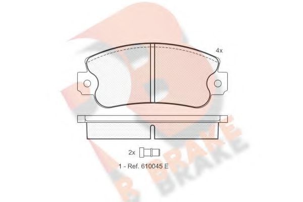 R BRAKE RB0838 Комплект тормозных колодок, дисковый тормоз 