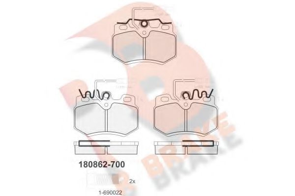 R BRAKE RB0862-700 Комплект тормозных колодок, дисковый тормоз 